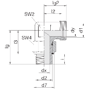 Соединение для труб регулируемое угловое с контргайкой 24-SDAE-L6-G1/8E