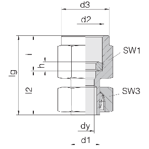 Соединение для манометра резьбовое с гайкой 24-SWPGS-L10-IG1/4B