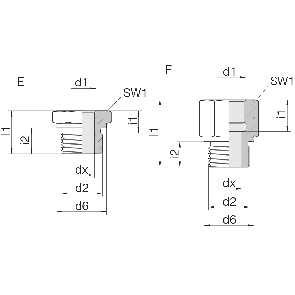 Соединение для труб переходное с наружной резьбы на внутреннюю GP-SDS-G1/4B-IG3/4