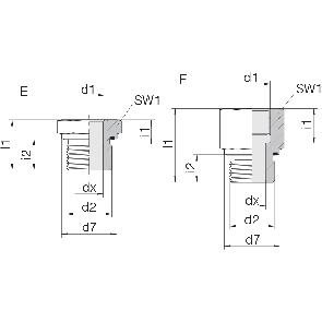 Соединение для труб переходное с наружной резьбы на внутреннюю GP-SDS-G1/2E-IG1/8