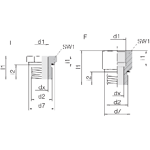 Соединение для труб переходное с наружной резьбы на внутреннюю GP-SDS-G11/4E-IG1/2