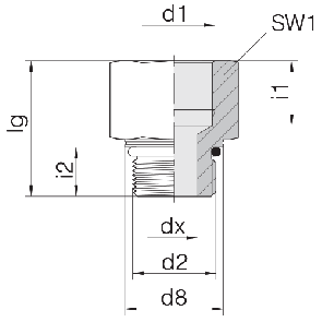 Соединение для труб переходное с наружной резьбы на внутреннюю GP-SDS-M18F-IM18