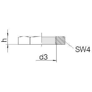 Гайка шестигранная для переборочных соединений 24-LN-L6-IM12