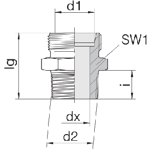 Соединение для труб штуцерное прямое коническое 24-SDS-L6-R1/4T