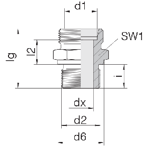 Соединение для труб штуцерное прямое коническое 24-SDS-L6-M8B