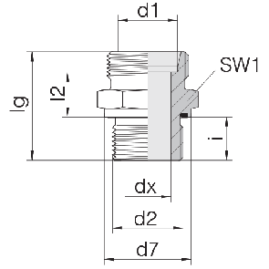 Соединение для труб штуцерное прямое коническое 24-SDS-L42-M42E