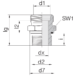 Соединение для труб штуцерное прямое коническое 24-SDS-S30-M42E