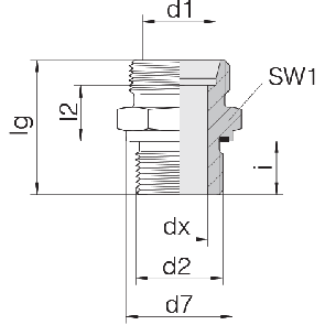 Соединение для труб штуцерное прямое коническое 24-SDS-L6-G1/4E