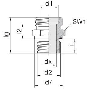 Соединение для труб штуцерное прямое коническое 24-SDS-S20-G1/2E