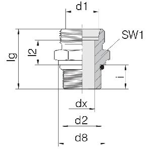 Соединение для труб штуцерное прямое коническое 24-SDS-L10-U7/8-14F
