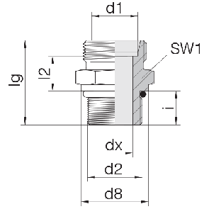 Соединение для труб штуцерное прямое коническое 24-SDS-S20-U3/4-16F